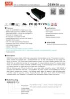 Adaptateur d'alimentation à sortie unique Mean Well pour usage médical GSM40A05/A07/A09/A12/A15/A18/A24/A48-P1J Fréquence 50Hz 12V 24V Réveil