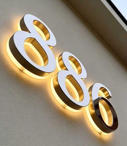 Letrero Comercial LED 3D Personalizado - Letrero Luminoso de Acrílico y Metal Dorado para la Marca de la Empresa, Decoración de Tiendas - Product Image 2