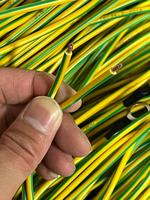 Fil de terre de sécurité pour système solaire, plat, jaune-vert, isolé PVC, anti-corrosion, 450/750V, cuivre toronné, industriel, CE