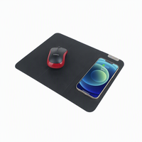 Tapis de souris en cuir PU à triple pliage avec chargeur sans fil, chargeur sans fil portable pliable 3 en 1 pour bureau, ordinateur portable, bureau