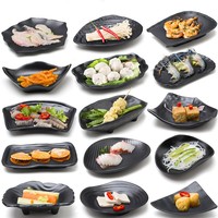 Vente en gros d'usine Plat de sauce soja rond en mélamine noir mat Plat de soucoupe en plastique écologique pour la maison ou le restaurant