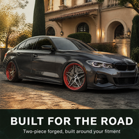 Jantes forgées en deux parties à dix branches argentées avec baril rouge 18 19 20 21 pouces 5x112 5x114.3 5x120 BMW M4