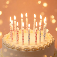Großhandel Sternförmige Bedruckte Geburtstagskerzen-Set Paraffinwachs Kuchendekoration Kerzen für Kindergeburtstag Feier