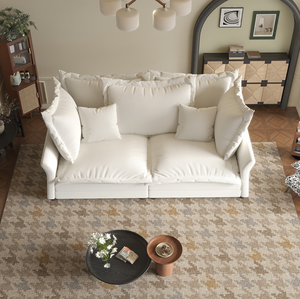 Modern Convertible Chenille Fabric <b>Sofa</b> Set Apartment-Friendly Cloud Design with Deep Seat and Multiple Large Soft Pillows - Product Image 3