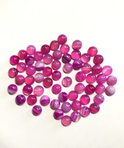 Cabochon rond en agate de rose naturelle calibré 6mm 7mm, pierres semi-précieuses certifiées IGI pour la fabrication de bijoux, pierres précieuses en vrac - Product Image 2