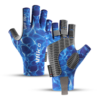 Gants de pêche en soie glacée Vilico unisexes professionnels pour l'extérieur, verts, protection solaire estivale, haute élasticité, antidérapants, demi-doigts