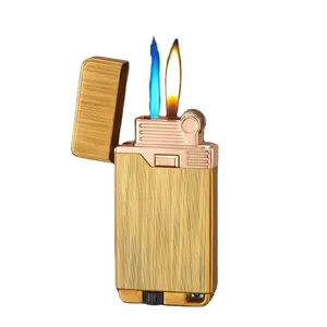 DEBANG Newest Dual-fire jet flame gas torch lighter with normal flame lighter