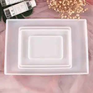 Diy crystal drop glue square silica gel mold mirror rectangular coaster tray, decoration, grinding tool, clay plate
