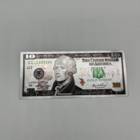 Lot de billets de banque américains en argent plaqué, étanches, pour collection, 5, 10, 20, 50, 100, 200, 500, 1000 dollars, idéal pour un cadeau