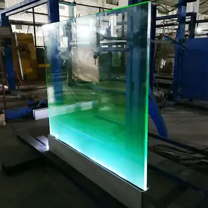 갑판 옥외 led 유리제 방책 frameless 알루미늄 U 채널 유리제 난간 발코니 담 죔쇠 led 빛을 가진 유리제 방책