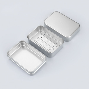 Tùy Chỉnh Logo Dập Nổi Hình Chữ Nhật Thoát Nước Xà Phòng Hộp Thiếc Cho Xà Phòng Thanh Không Gỉ Nhôm Xà Phòng Trường Hợp 11.3*7.8*4.4Cm - Product Image 2