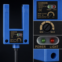 Sensor de Horquilla CORON GG30-1-P para Velocidad, Marcado y Elevación, Salida PNP 12-24VDC, Monitoreo de Colas de Atrazo y Piezas en Movimiento Rápido