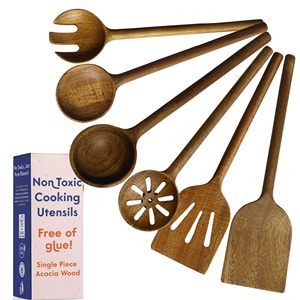 7 pièces sans <span class=keywords><strong>colle</strong></span> ensemble de cuillères en <span class=keywords><strong>bois</strong></span> à base de plantes naturelles ustensiles de cuisine non toxiques produits chimiques gratuits pour toujours pour accessoires de barbecue - Product Image 2