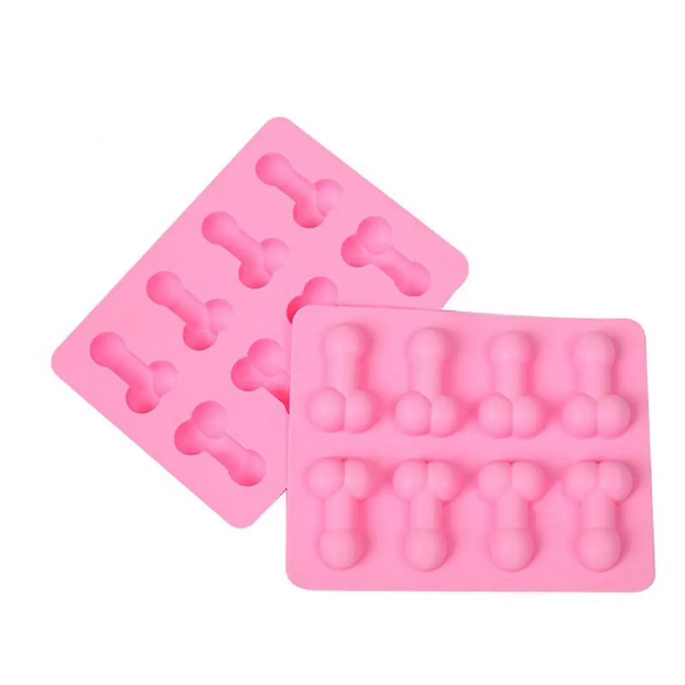 Moldes de silicona con forma de pene para decoración de tartas, molde 3D de silicona con forma de pene para adultos y Chocolate