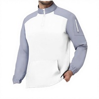 Veste de baseball tissée enduite pour l'hiver, col montant zippé 1/4, manches longues, séchage rapide, respirante, antibactérienne, écologique, décontractée