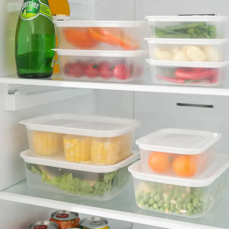 Household kitchen supplies product sealed food keep fresh lunch box set refrigerator storage crisper
