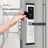 Serrure de porte intelligente en acier inoxydable poli avec application TTlock, étanche, sans clé, avec clavier à code et déverrouillage par carte pour usage hôtelier
