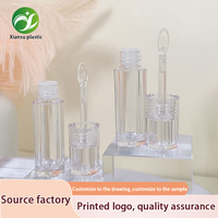 Tubes transparents de brillant à lèvres d'injection ronde de logo personnalisé emballage cylindrique vide de maquillage cosmétique avec usage artisanal
