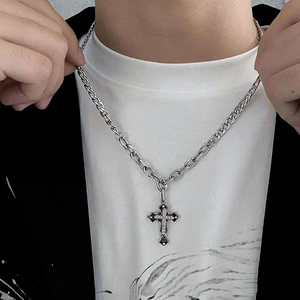 Collier Croix Ankh en Acier Inoxydable avec Micro-Incrustations de Strass, Style Hip-Hop, Pendentif Croix pour Homme, Bijoux, Vente Chaude Y104 - Product Image 3