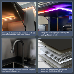 Weatherproof <strong>Free</strong> <strong>Standing</strong> Outdoor BBQ <strong>Kitchen</strong> <strong>Unit</strong> with Drink Bar for Backyard Garden - Product Image 4