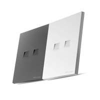Panneau mural réseau Jinmai ultra-fin en bois électrolytique, double prise, panneau téléphonique, interrupteur, TV, ordinateur, Cat6, ignifuge