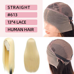 Vente en gros perruque originale 13*4 transparente haute définition dentelle avant couleur 613 perruque de cheveux raides pour les femmes. - Product Image 5