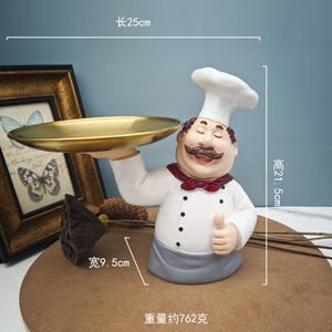 Modelo en miniatura para decoración del hogar, juego de figurillas de <span class=keywords><strong>Chef</strong></span> de cocina, divertido, personalizado - Product Image 4