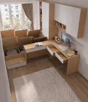 Tapis Tatami Pliable Personnalisable en Panneaux MDF et Mélaminé Minimalistes pour Gain de Place dans la Chambre, Rangement de Garde-Robe et Lit Intégré
