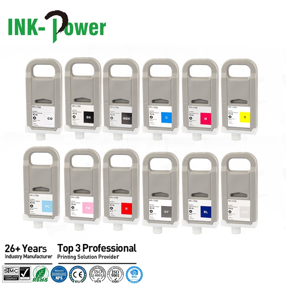 INK-мощность PFI 1700 1300 1100 PFI-1700 PFI1700 PFI1100 Совместимость Цветной струйный картридж с чернилами для Canon Pro 2000 4000 принтер