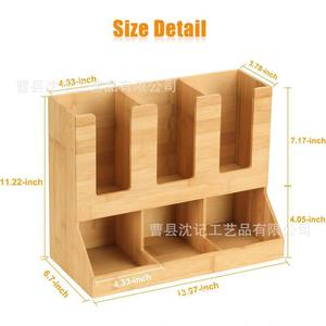 Support de rangement pour dosettes de café en bambou, 4,33 pouces, écologique, organisateur pour la maison et le bureau - Product Image 5