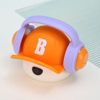 650ml Color degradado lindo auriculares sombrero oso botella de agua plástico niños termo taza con correa para regalo y Deportes
