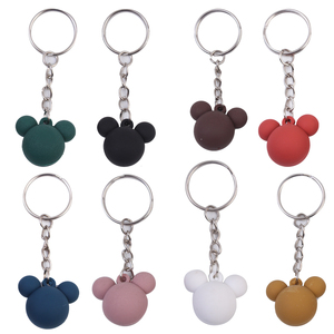 New Arrival Custom PVC Rubber 3D Anime Cartoon Character Waterproof UV Printing Key Chain Light Weight Factory Mouse Head