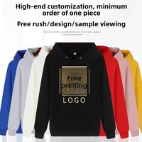 Maßgeschneiderter Werbe-Kapuzenpullover aus Samt Herbst Winter Plus Langarm Logo Arbeitskleidung