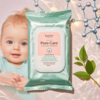 Serviette en papier de petite capacité personnalisée lingettes humides pour enfants sac d'emballage en plastique sac d'étanchéité arrière emballage portable