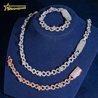 Nouveau Design Luxe Mode Argent 925 Hip Hop Trèfle 10mm Moissanite Chaîne Cubaine Collier Infini