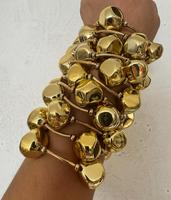 Kaimei 2025 Bijoux de mode, bracelets pour femmes en perles CCB irrégulières superposées, grand bracelet jonc à perles