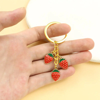 Avocat banane ananas fraise breloques colorées porte-clés sac clés joli pendentif été Ins Style Fruits émail porte-clés