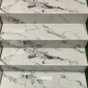 1200mm Cheap White Carrara Luxusry Marble Porcelain Ceramic Stairs Step Tiles