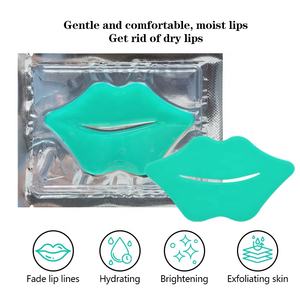 Logo personnalisé ODM SPA Vegan Lip Whitening Green Tea Vitamin C Wrinkle Soothing Firming Moisturizer Collagen Gel Sheet Sleeping OEM - Product Image 1