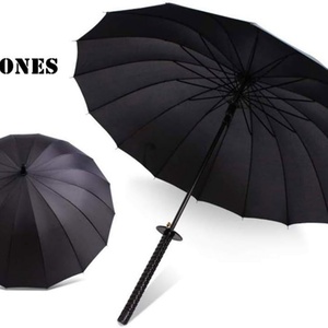 Parapluie promotionnel 2024 en forme d'épée de samouraï avec cadre en bois pliable, design japonais, couleurs noir, marine, rouge, blanc, impression de logo personnalisée - Product Image 2