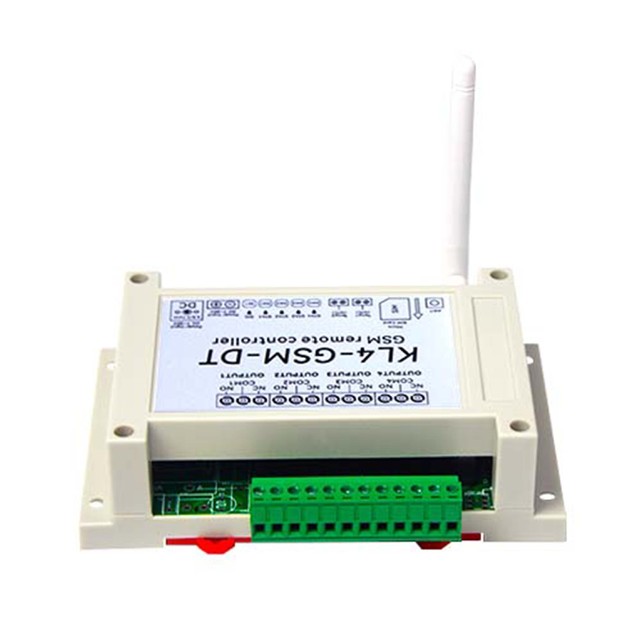KL4-GSM-DT GSM 4-Channel Relay Output Smart ABS Material Remote Switch Controller 2 Temperature Sensors for Water Control