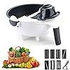 Déchiqueteur multifonctionnel de cuisine Panier d'égouttage pour fruits humides Coupe-lame manuel 9 en 1 Trancheuse Râpe à légumes