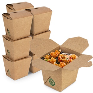 Caja de embalaje de papel de hamburguesa de pepita de pollo patatas fritas desechables biodegradables de grado alimenticio 100% - Product Image 4