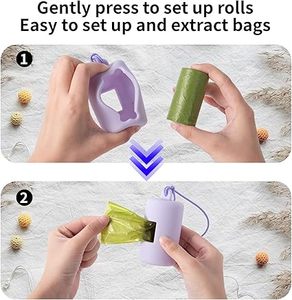 ที่เก็บถุงเก็บอุจจาระสุนัขแบบพกพา Huamaohengchun พร้อมห่วงยางยืด ที่จ่ายถุงขยะสำหรับสัตว์เลี้ยงแบบขึ้นรูปพลาสติกนิ่ม - Product Image 5