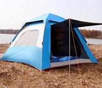 Tente de Camping pour 3 à 4 personnes, équipement d'extérieur, montage facile et rapide, Double couche, automatique, 210D