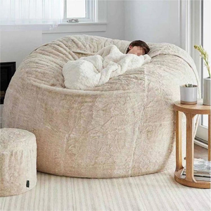 Housse de pouf géant en mousse à mémoire de forme de 7 pieds, grande housse de canapé-lit pour salon - Product Image 2