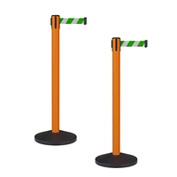 Barrière de ceinture escamotable de poteau enduit orange de Chrome pour l'aéroport