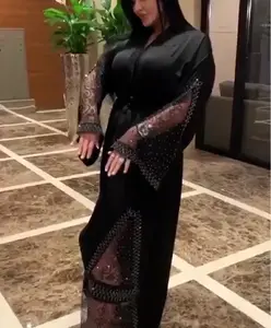 Đầm Hồi Giáo Dubai Abaya 2022 Áo Kimono Hồi Giáo Ren Ramadan Kaftan Thêu Kim Cương Cao Cấp Sang Trọng Cho Nữ Thổ Nhĩ Kỳ