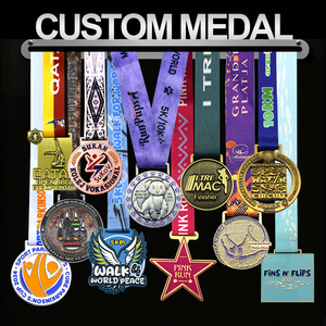 Médaille sportive personnalisée en alliage de zinc écologique, plaquée or, moulée sous pression, avec logo personnalisé pour la danse, la gymnastique, le football - Product Image 1