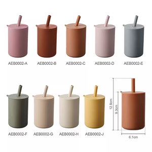 High Quality Customized BPA <b>Free</b> Folding Silicone Water <b>Cup</b> Baby Training <b>Cups</b> with Lid - Product Image 3